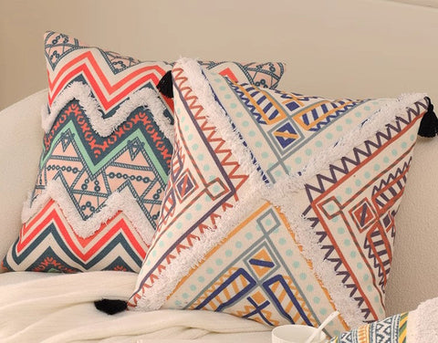 Oriental Decorative Throw Pillows for Living Room, Square Pillows for Couch, Geometric Modern Pillow Covers, Bohemian Decorative Sofa Pillows-ArtWorkCrafts.com