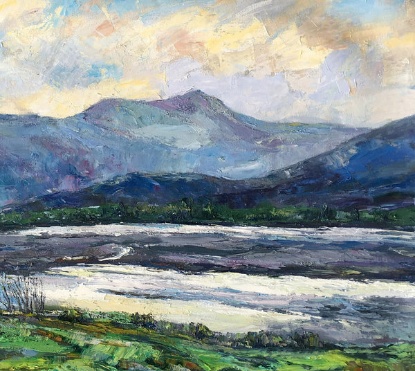 Landscape Canvas Painting, Canvas Wall Art Painting, Mountain Landscape Paintings, Custom Large Painting, Autumn Mountain Painting-ArtWorkCrafts.com
