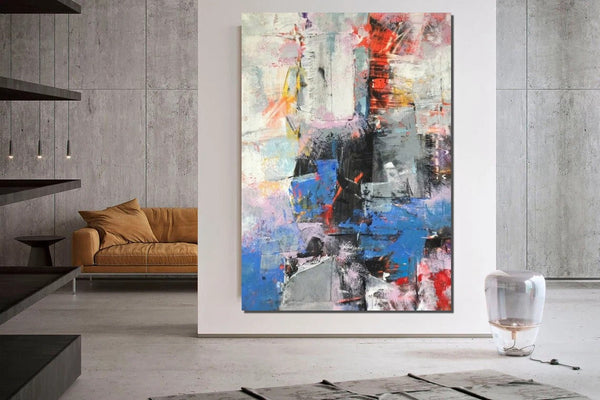 Modern Paintings Behind Sofa, Acrylic Paintings on Canvas, Large Painting for Living Room, Contemporary Canvas Wall Art, Buy Paintings Online-ArtWorkCrafts.com