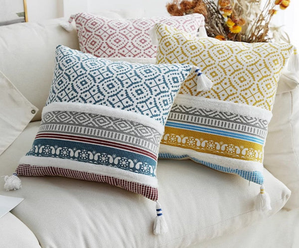 Contemporary Decorative Pillow Covers, Modern Decorative Pillow for Interior Design, Geometric Modern Sofa Pillows for Bedroom, Modern Square Pillows for Couch-ArtWorkCrafts.com