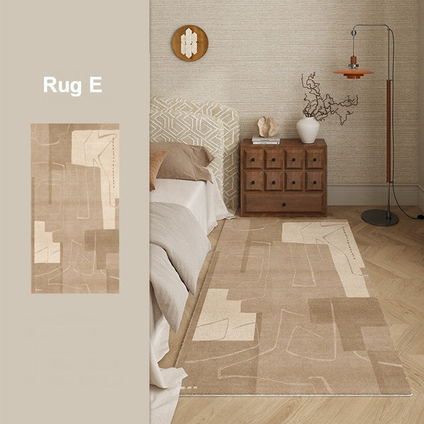 Abstract Modern Rugs for Living Room, Contemporary Modern Rugs Next to Bed, Geometric Modern Rugs under Dining Room Table, Brown Modern Carpets for Office-ArtWorkCrafts.com