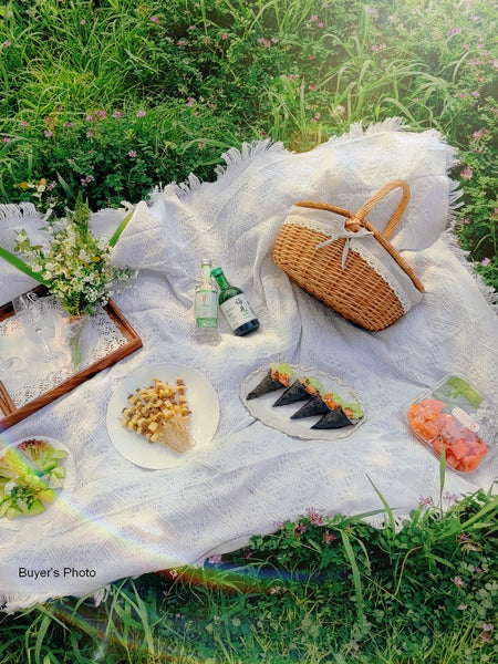 Picnic Storage Basket with Handle, Extra Large Kitchen Storage Baskets, Natural Hand-woven Wicker Storage Basket, Lovely Willow Weaving Baskets for Vegetable, Natural Fruit Storage Baskets-ArtWorkCrafts.com