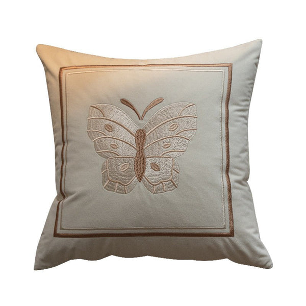 Embroidered Butterfly Pillow Covers, Modern Decorative Pillows for Bedroom, Decorative Pillow Arrangement Ideas for Couch, Large Decorative Throw Pillows for Living Room-ArtWorkCrafts.com