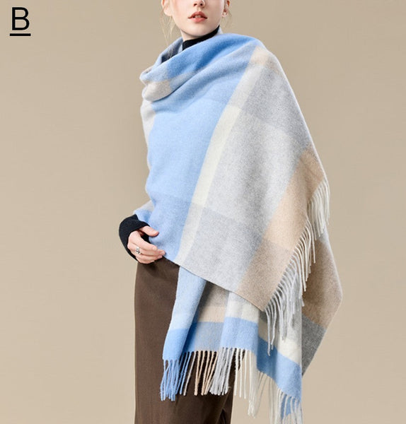 Christmas Holiday Gift, Evening Wrap, Large Wool Scarf, Winter Shawl, Elegant Shawl, Warm Cape, Cold Weather Scarf, Fashion Scarf, Oversized Scarf, Winter Shawl-ArtWorkCrafts.com