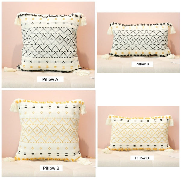 Oriental Decorative Throw Pillows for Bedroom, Square Pillows for Couch, Contemporary Modern Pillow Covers, Bohemian Decorative Sofa Pillows-ArtWorkCrafts.com