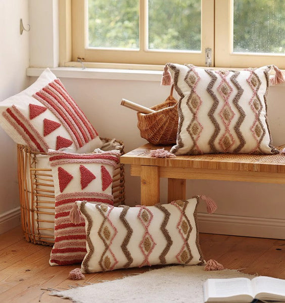 Modern Decorative Pillows for Interior Design, Simple Decorative Pillow Covers, Square Modern Throw Pillows for Couch, Contemporary Modern Sofa Pillows-ArtWorkCrafts.com