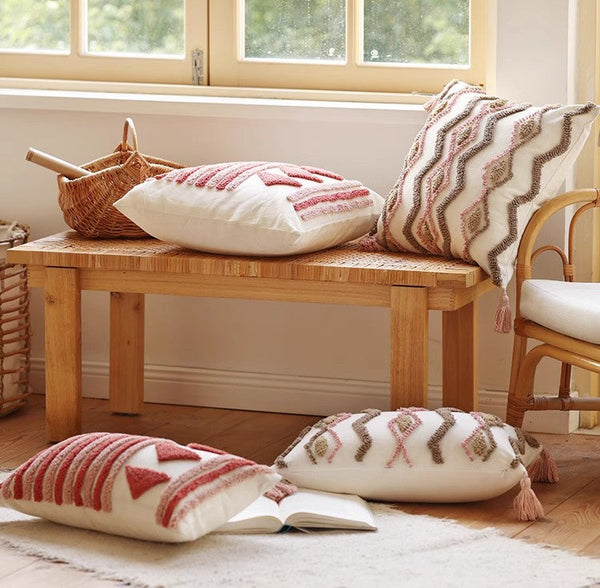Modern Decorative Pillows for Interior Design, Simple Decorative Pillow Covers, Square Modern Throw Pillows for Couch, Contemporary Modern Sofa Pillows-ArtWorkCrafts.com