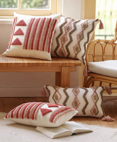 Modern Decorative Pillows for Interior Design, Simple Decorative Pillow Covers, Square Modern Throw Pillows for Couch, Contemporary Modern Sofa Pillows-ArtWorkCrafts.com