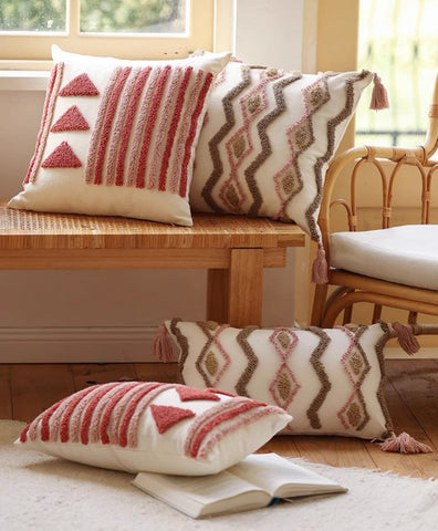 Modern Decorative Pillows for Interior Design, Simple Decorative Pillow Covers, Square Modern Throw Pillows for Couch, Contemporary Modern Sofa Pillows-ArtWorkCrafts.com