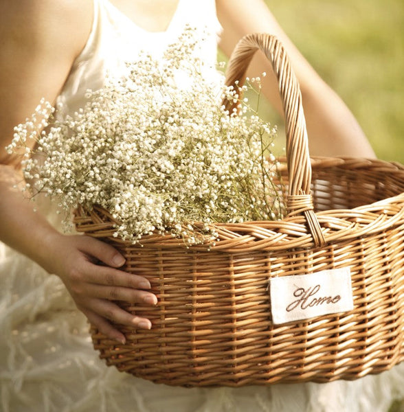 Hand-woven Wicker Storage Basket, Large Picnic Food Basket with Handle, Willow Weaving Baskets for Vegetable, Natural Fruit Basket, Kitchen Storage Baskets-ArtWorkCrafts.com
