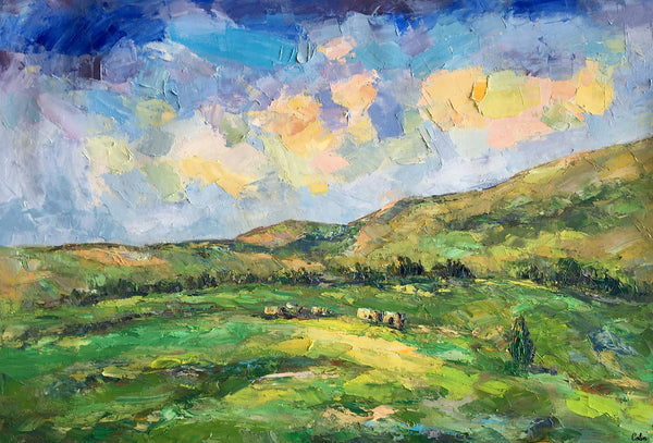 Landscape Painting for Sale, Mountain Painting, Custom Original Landscape Painting on Canvas, Landscape Painting for Living Room-ArtWorkCrafts.com