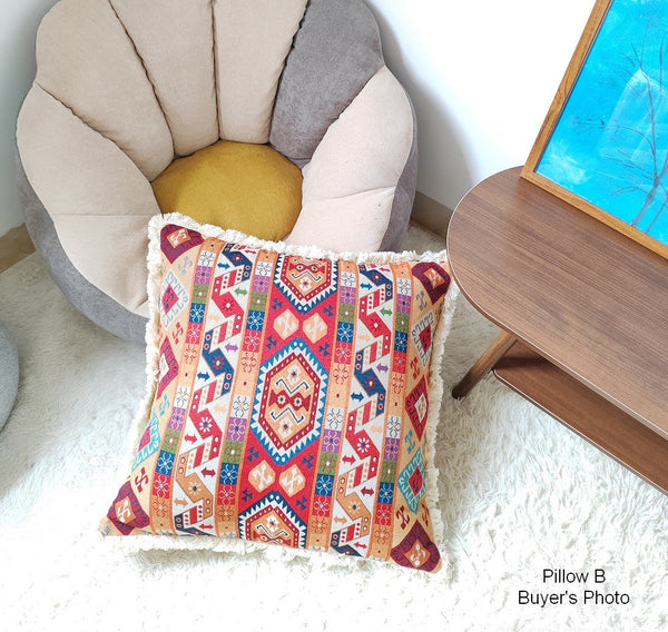 Oriental Throw Pillow for Couch, Bohemian Decorative Sofa Pillows for Bedroom, Geometric Decorative Throw Pillows for Living Room-ArtWorkCrafts.com