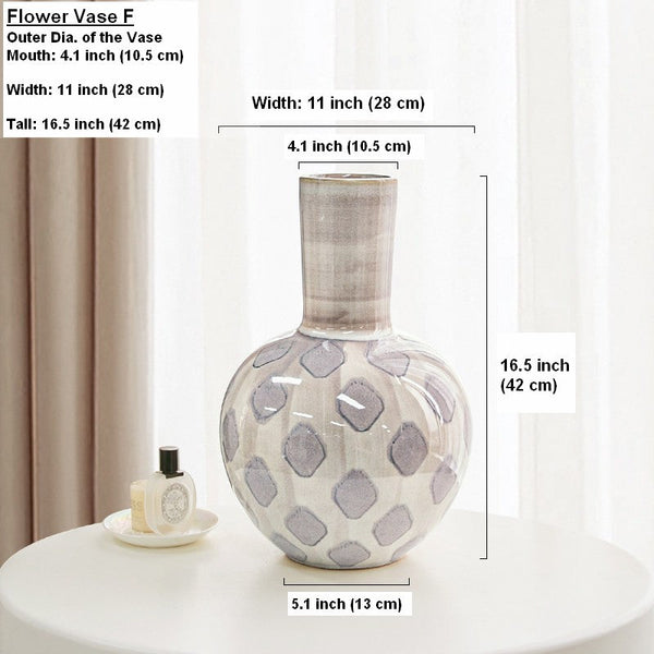 Contemporary Vases for Modern Home Decor, Porcelain Flower Vases, Flower Vases on Table, Ceramic Bouquet Vases, Dining Table Centerpiece-ArtWorkCrafts.com