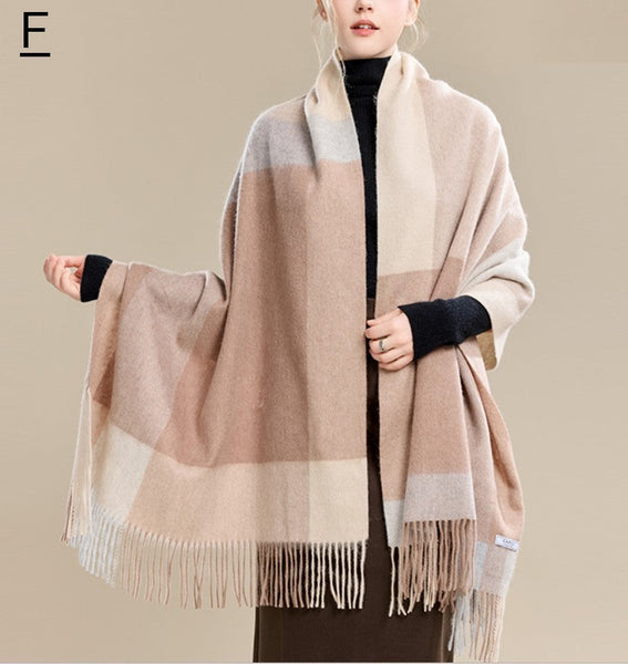 Christmas Holiday Gift, Evening Wrap, Large Wool Scarf, Winter Shawl, Elegant Shawl, Warm Cape, Cold Weather Scarf, Fashion Scarf, Oversized Scarf, Winter Shawl-ArtWorkCrafts.com