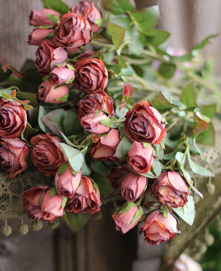 Artificial Floral for Bedroom, 12 Branches of Rose Flowers, Botany Plants, Rose Flower in Vase, Simple Flower Arrangement Ideas for Home Decoration-ArtWorkCrafts.com