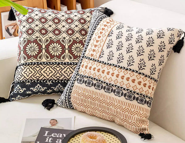 Decorative Throw Pillows for Living Room, Bohemian Decorative Sofa Pillows, Geometric Modern Pillows, Oriental Square Pillows for Couch-ArtWorkCrafts.com