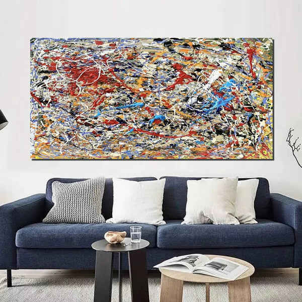 Colorful Contemporary Canvas Artwork, Modern Art Paintings for Dining Room, Abstract Wall Art Paintings, Large Acrylic Paintings on Canvas, Hand Painted Wall Art Paintings-ArtWorkCrafts.com