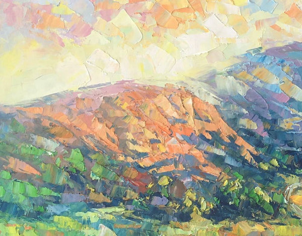 Mountain Landscape Painting, Spring Mountain Painting, Custom Canvas Painting for Sale, Original Paintings for Sale, Oil Painting on Canvas-ArtWorkCrafts.com