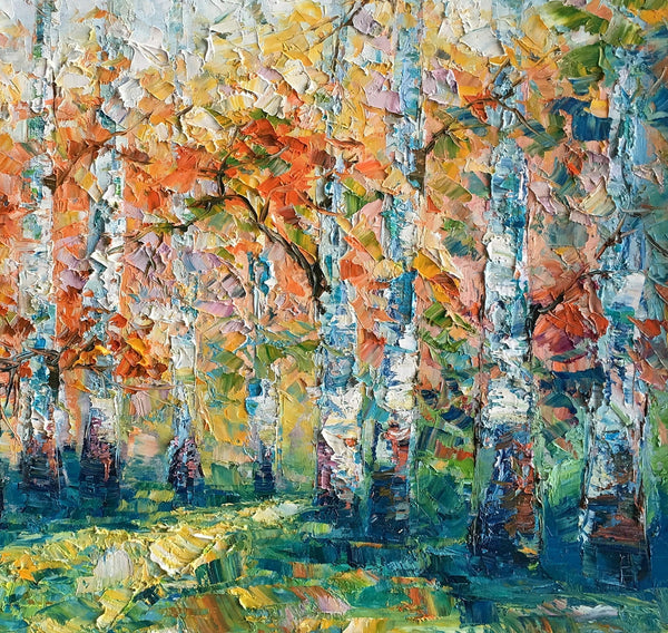 Original Wall Art, Birch Tree Painting, Landscape Painting, Custom Canvas Wall Art, Original Artwork, Canvas Painting, Tree Painting-ArtWorkCrafts.com