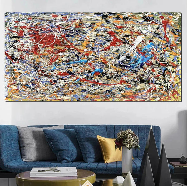 Colorful Contemporary Canvas Artwork, Modern Art Paintings for Dining Room, Abstract Wall Art Paintings, Large Acrylic Paintings on Canvas, Hand Painted Wall Art Paintings-ArtWorkCrafts.com