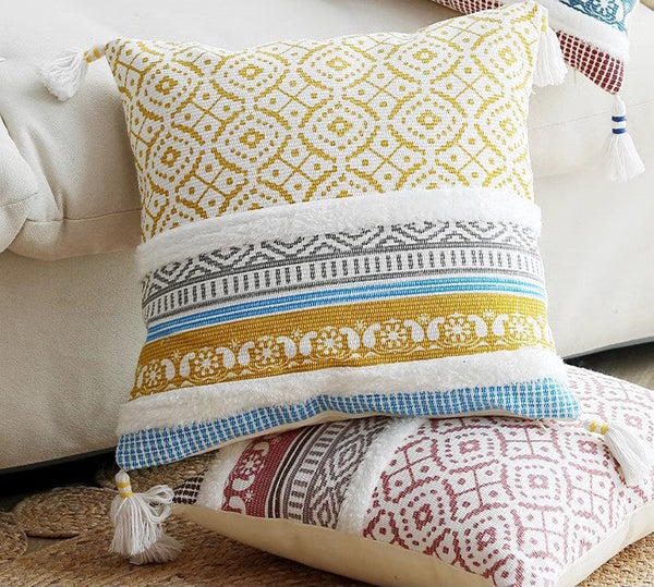 Contemporary Decorative Pillow Covers, Modern Decorative Pillow for Interior Design, Geometric Modern Sofa Pillows for Bedroom, Modern Square Pillows for Couch-ArtWorkCrafts.com