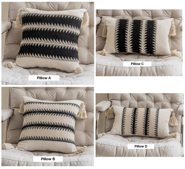 Large Modern Decorative Pillows for Bedroom, Decorative Pillow Covers, Square Modern Decorative Pillows for Couch, Contemporary Modern Sofa Pillows-ArtWorkCrafts.com