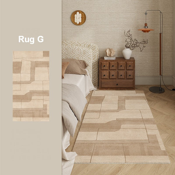 Contemporary Modern Rugs Next to Bed, Geometric Modern Rugs under Dining Room Table, Brown Modern Carpets for Office, Abstract Modern Rugs for Living Room-ArtWorkCrafts.com
