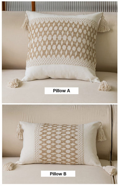 Simple Decorative Throw Pillows, Large Throw Pillow for Interior Design, Large Square Modern Throw Pillows for Couch, Contemporary Modern Sofa Pillows for Bedroom-ArtWorkCrafts.com