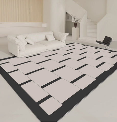 Abstract Geometric Modern Rugs, Contemporary Modern Rugs for Bedroom, Dining Room Floor Carpets, Soft Modern Rugs for Living Room-ArtWorkCrafts.com
