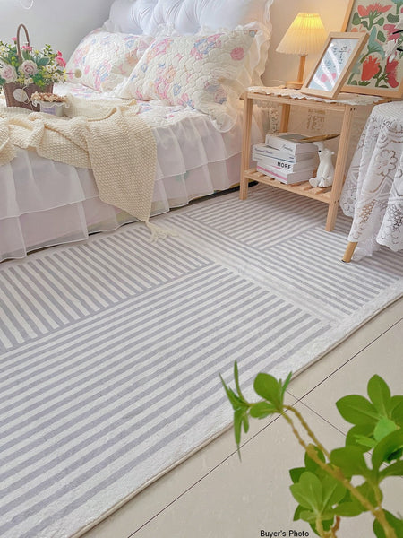 Gray Modern Rugs for Living Room, Geometric Contemporary Rugs for Dining Room, Bedroom Floor Rugs, Soft Modern Rug for Living Room-ArtWorkCrafts.com