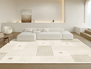 Living Room Modern Rugs, Soft Floor Carpets for Dining Room, Modern Living Room Rug Placement Ideas, Contemporary Area Rugs for Bedroom-ArtWorkCrafts.com