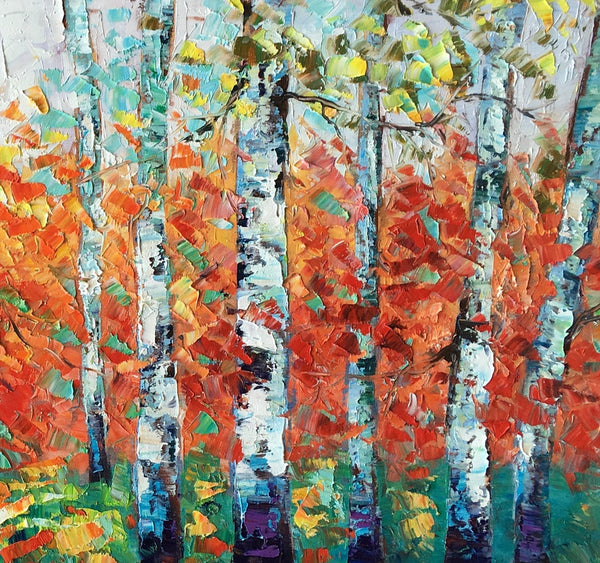 Custom Canvas Artwork, Spring Tree Painting, Landscape Oil Painting, Canvas Painting for Bedroom