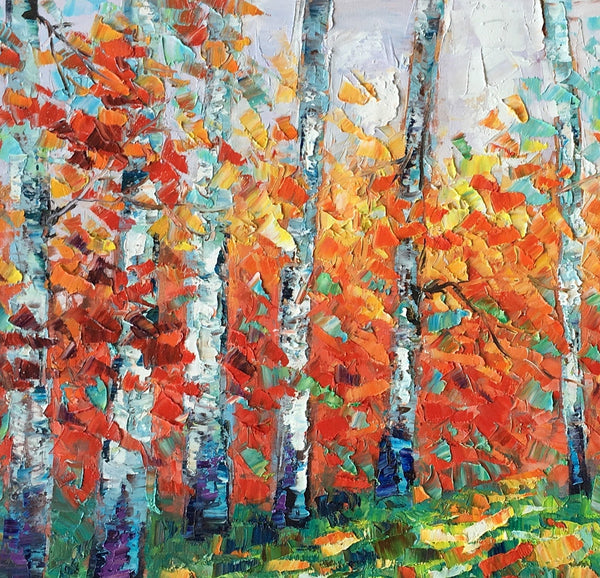 Custom Canvas Artwork, Spring Tree Painting, Landscape Oil Painting, Canvas Painting for Bedroom