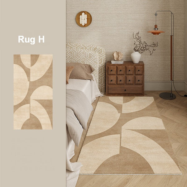 Abstract Modern Rugs for Living Room, Contemporary Modern Rugs Next to Bed, Geometric Modern Rugs under Dining Room Table, Brown Modern Carpets for Office-ArtWorkCrafts.com