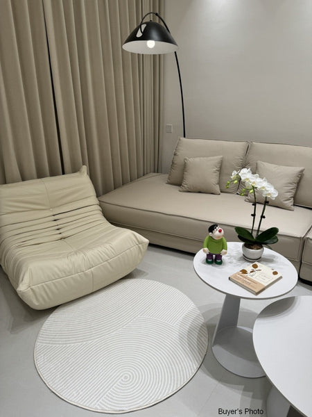 Soft Modern Rugs for Dining Room, Abstract Contemporary Round Rugs for Dining Room, Geometric Modern Rug Ideas for Living Room, Circular Modern Rugs for Bathroom-ArtWorkCrafts.com