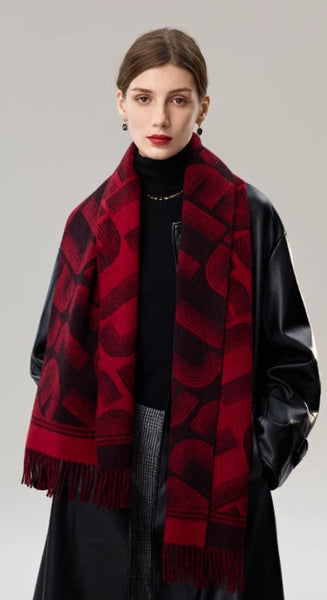 Fashion Designer Scarf, Soft Cashmere Scarf for Women, Cold Weather Scarf, Elegant Scarf, Holiday Women Scarf, Modern Wool Scarf, Warm Winter Scarf-ArtWorkCrafts.com