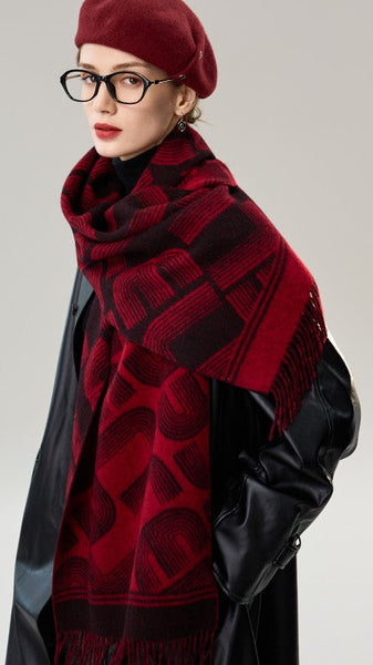 Fashion Designer Scarf, Soft Cashmere Scarf for Women, Cold Weather Scarf, Elegant Scarf, Holiday Women Scarf, Modern Wool Scarf, Warm Winter Scarf-ArtWorkCrafts.com