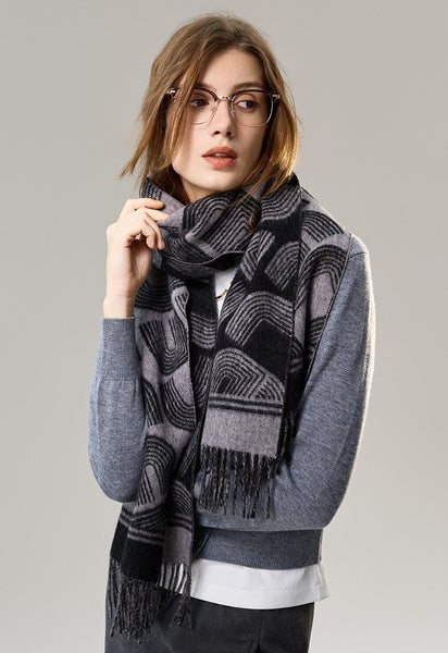 Soft Cashmere Scarf for Women, Cold Weather Scarf, Fashion Designer Scarf, Elegant Scarf, Holiday Women Scarf, Modern Wool Scarf, Warm Winter Scarf-ArtWorkCrafts.com