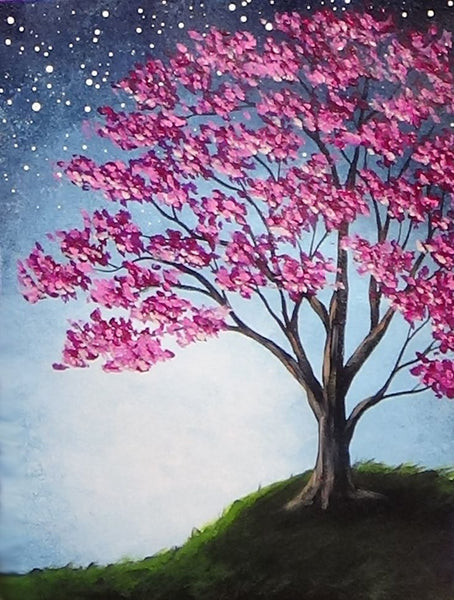 Simple Landscape Artwork, Simple Simple Tree Painting, Easy Hand Paitned Canvas Art on Canvas, Simple Acrylic Paintings, Easy Painting Ideas on Canvas