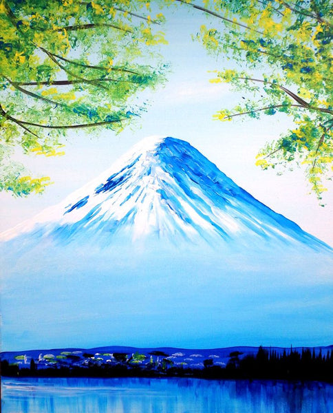 Simple Small Winter Mountain Painting, Easy Painting Ideas on Canvas, Small Canvas Artwork, Simple Landscape Art on Canvas, Simple Acrylic Paintings