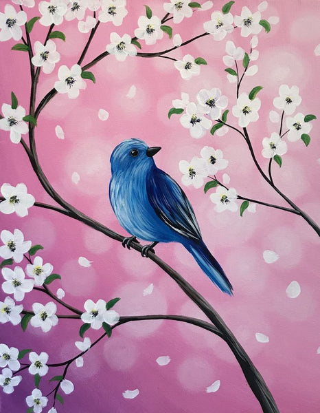 Simple Landscape Artwork, Easy Hand Paitned Canvas Art on Canvas, Simple Acrylic Paintings, Small Singing Birds Painting, Easy Painting Ideas on Canvas
