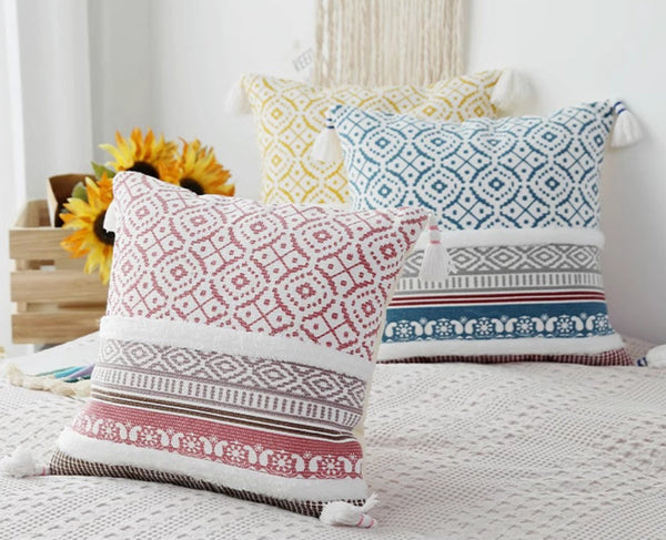 Contemporary Decorative Pillow Covers, Modern Decorative Pillow for Interior Design, Geometric Modern Sofa Pillows for Bedroom, Modern Square Pillows for Couch-ArtWorkCrafts.com