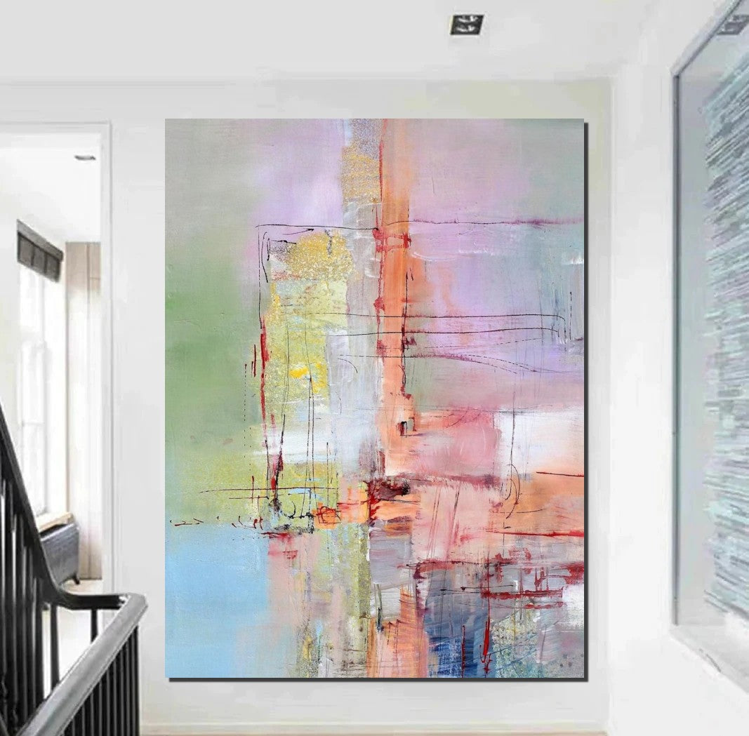 Abstract Acrylic Paintings for Living Room, Buy Paintings Online, Contemporary Canvas Wall Art, Modern Contemporary Artwork-ArtWorkCrafts.com