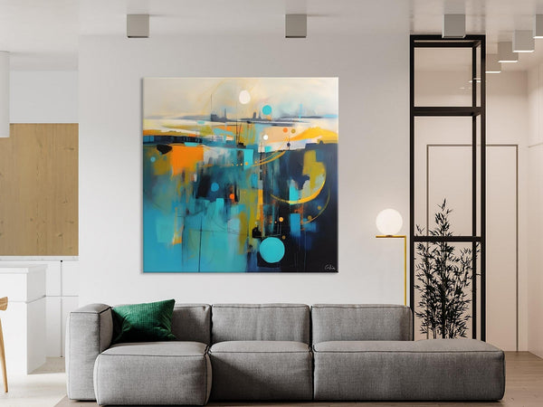 Extra Large Abstract Painting for Living Room, Acrylic Canvas Paintings, Original Modern Wall Art, Oversized Contemporary Acrylic Paintings-ArtWorkCrafts.com