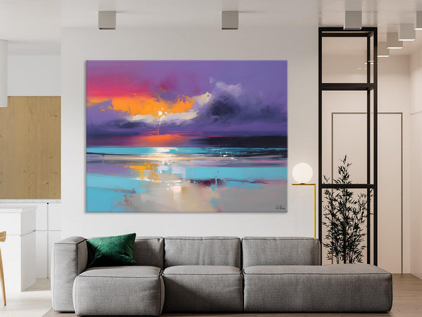 Abstract Landscape Paintings, Modern Abstract Wall Art, Extra Large Canvas Painting for Dining Room, Original Canvas Wall Art Paintings