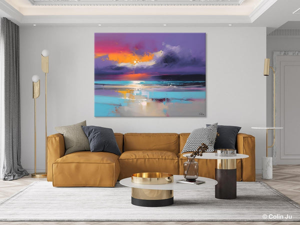 Abstract Landscape Paintings, Modern Abstract Wall Art, Extra Large Canvas Painting for Dining Room, Original Canvas Wall Art Paintings-ArtWorkCrafts.com