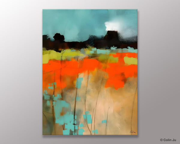 Modern Abstract Wall Art, Extra Large Canvas Painting for Dining Room, Original Canvas Wall Art Paintings, Abstract Landscape Paintings-ArtWorkCrafts.com