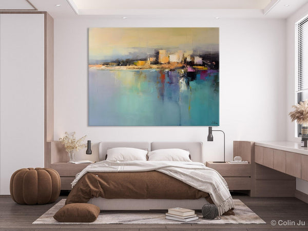 Abstract Landscape Paintings, Palette Knife Canvas Art, Extra Large Canvas Painting for Dining Room, Original Canvas Wall Art Paintings-ArtWorkCrafts.com