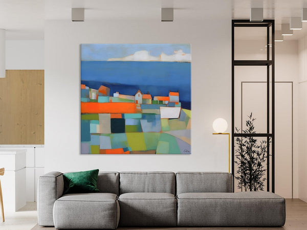 Landscape Canvas Paintings, Original Abstract Wall Art Paintings, Modern Wall Art Painting for Living Room, Acrylic Painting on Canvas-ArtWorkCrafts.com