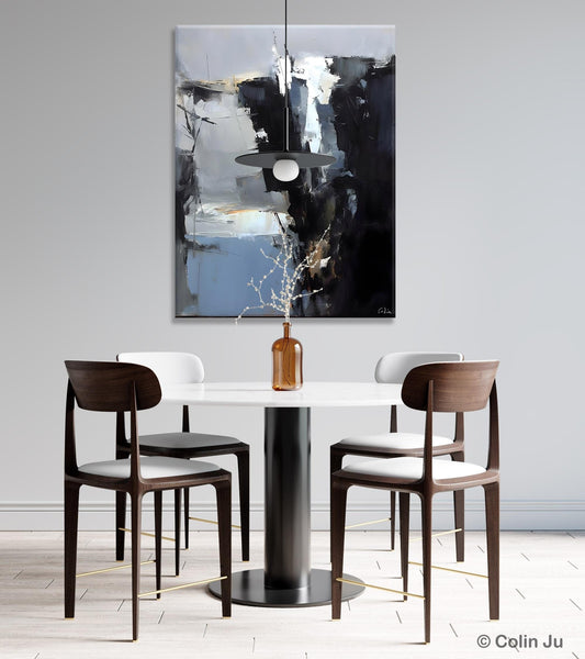 Extra Large Paintings for Bedroom, Black Contemporary Wall Art, Abstract Wall Paintings, Hand Painted Canvas Art, Original Modern Painting-ArtWorkCrafts.com